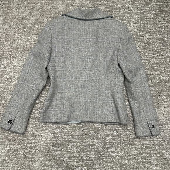 Akris Blazer Womens 6 Gray Plaid Wool Cashmere Four Button Jacket Workwear - Picture 5 of 16